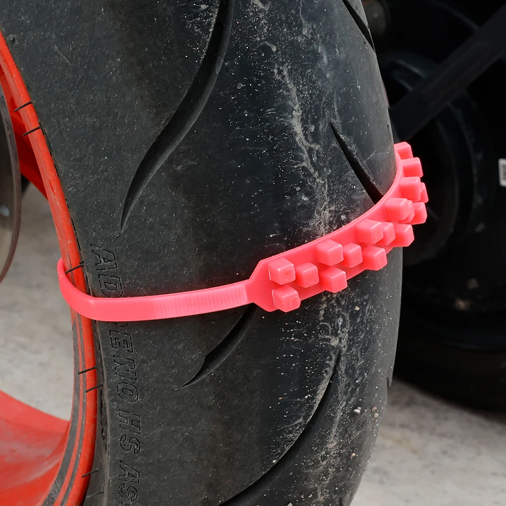 Tire Anti Slip Chains Belt With Snow Chains Winter Tyres  And Reusable Ties For Motorcycle Bike Road Safety Accessories