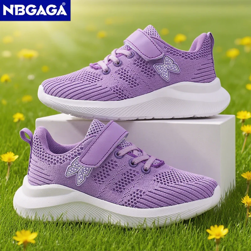 

Cute Girls Casual Shoes Lightweight Mesh Running Sneakers Student Kids Flat Comfortable Walking Footwear Non Slip