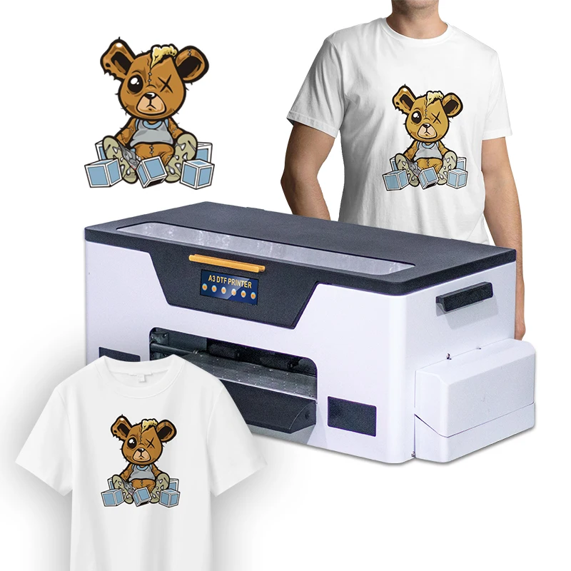 XP600 DTF Film Printer A3 Desktop DTF Roll 30cm 33cm Transfer Printer Bundle Printing Machine with Oven Kit for Heat Press