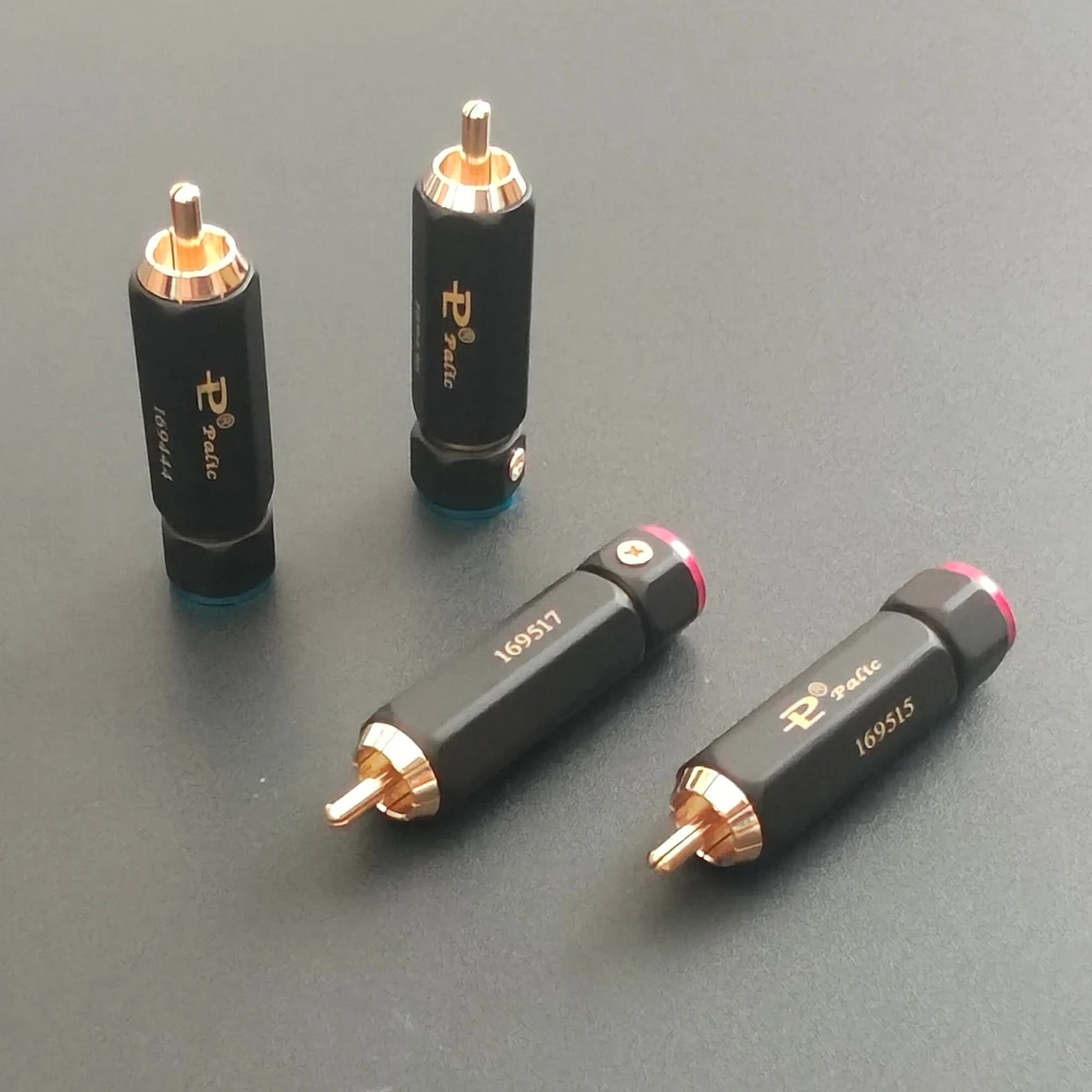4 Stück Palic Hochwertige Vergoldete RCA-Stecker mit Lötanschluss A/V-Anschluss HIFI-Stecker für DIY RCA-Kabel – Detail 2