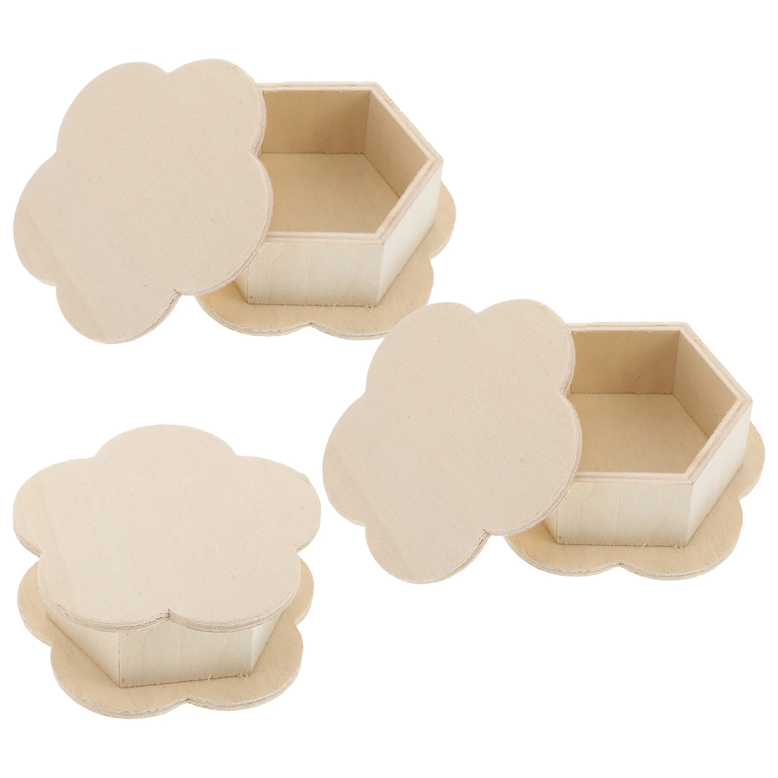 

3 Pcs Storage Box Hexagon Wall Shelf Wood Panel Wooden Honeycomb Shelves Cloud Shape Embellishments