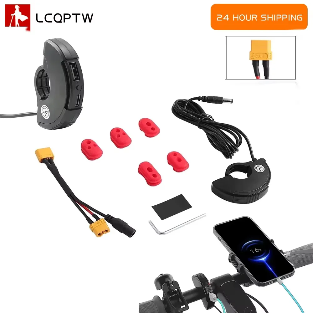 Usb New Fast Charger XT60U-F for Ninebot Max G30 Electric Scooter Waterproof Socket Type C Phone Charger Bracket Power Adapter