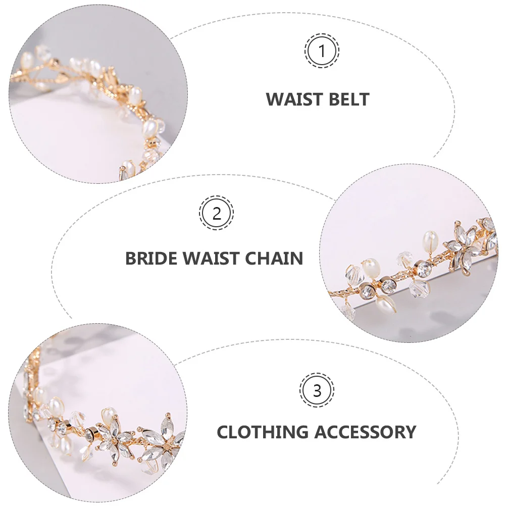 

Wedding Waist Zinc Alloy Bride Waist Chain Rhinestone Bridal Accessory Adjustable Ribbon Bridesmaid Prom Chain
