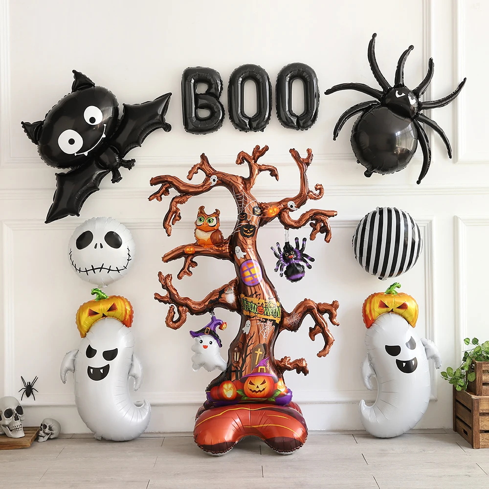 

Halloween Balloons 4D Standing Pumpkin Witch Ghost Hand Dead Tree Haunted House Helium Foil Balloon Halloween Party Decor Globos