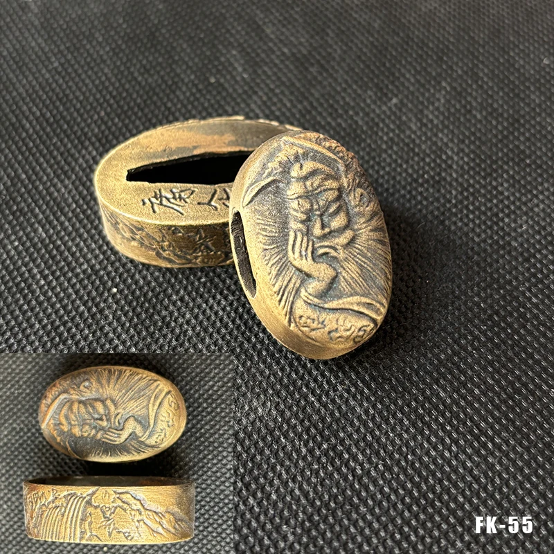 Hochwertige Legierung Katana-Griffkappe Fuchi Kashira Griffkragen für Japanische Schwerter Samurai-Katanas Wakizashi-Schwerter Zubehör – Detail 37