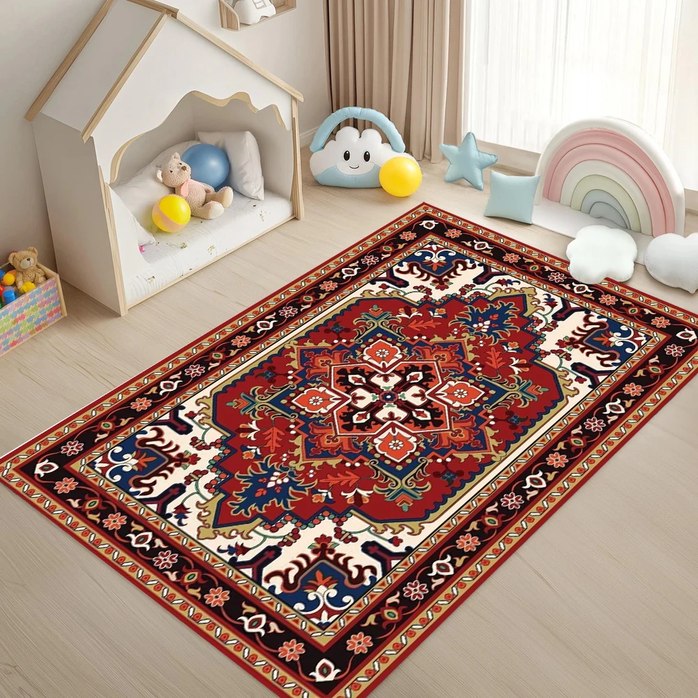 Retro Patterns Carpets Living Room Bedroom Area Rug Sofa Coffee Table Floor Mat Non Slip Easy To Clean Carpet Home Decor Gift