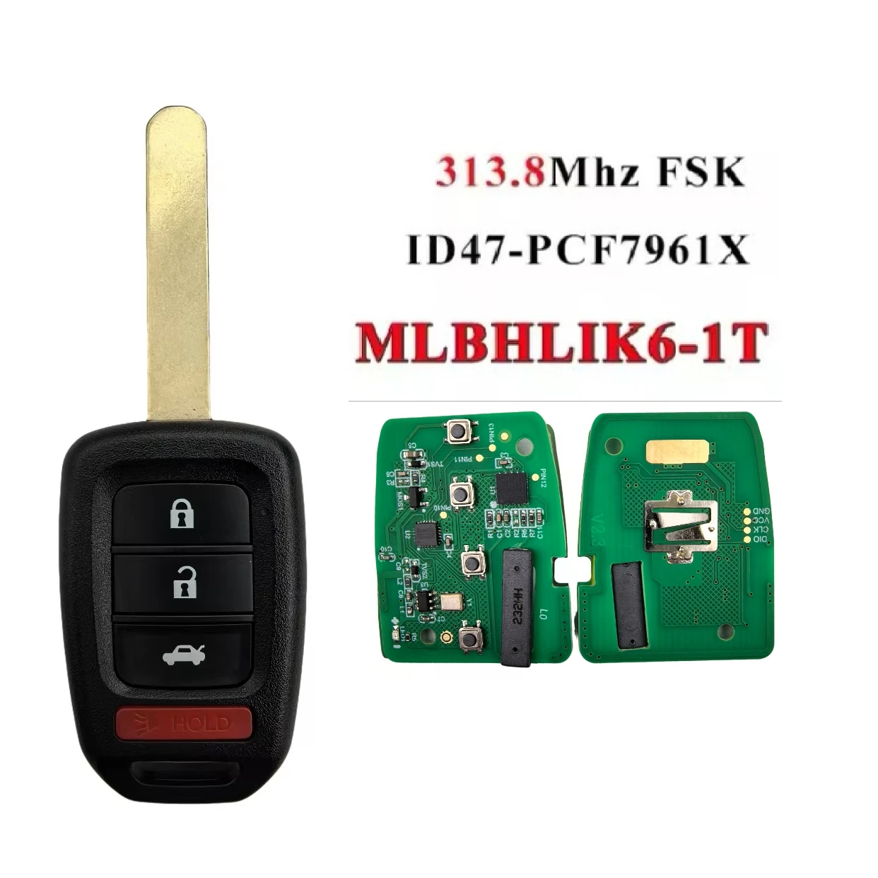 Jingxin 2/3/4BT MLBHLIK6-1TA/MLBHLIK6-1T PCF7961X ID47Chip Fernbedienung Autoschlüssel für Honda 2013-2015 CRV 2013-2017 Accord Civic – Detail 11