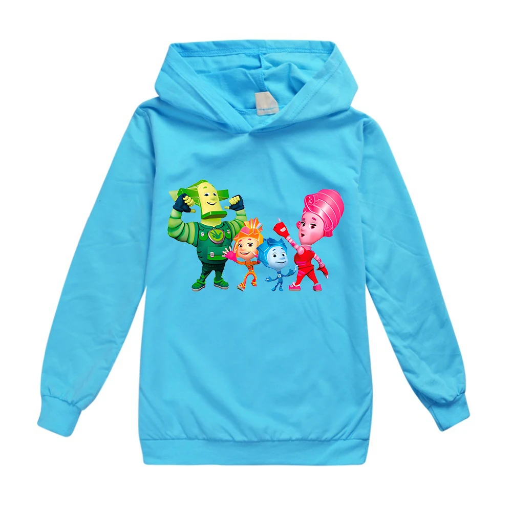 Kids Spring Autumn Hoodies for Boys Tops Cartoon The Fixies Sweatshirts Witch Wizard Funny Hooded Clothes Girls Long Sleeves