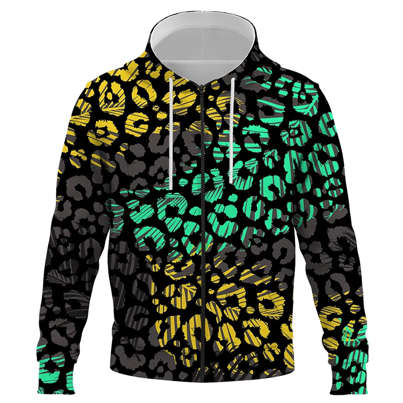 

2021 New Leopard Print Zipper 3D Printed High Quality Hoodies Sweatshirts Boys/Girls Cute Sweatshirt Trendy Teenage Pullovers