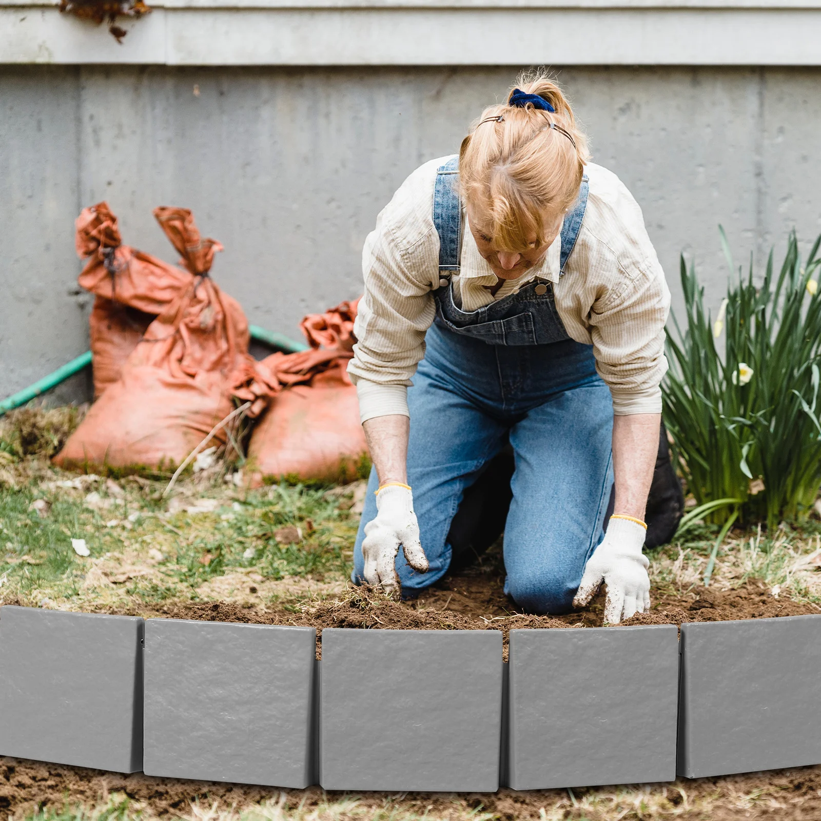 

5 шт., имитация камня, окантовка сада, пластиковые ограждения, анкерные шипы, сделай сам, уличные цветочные кровати, газон, двор, дорожка, патио, балкон