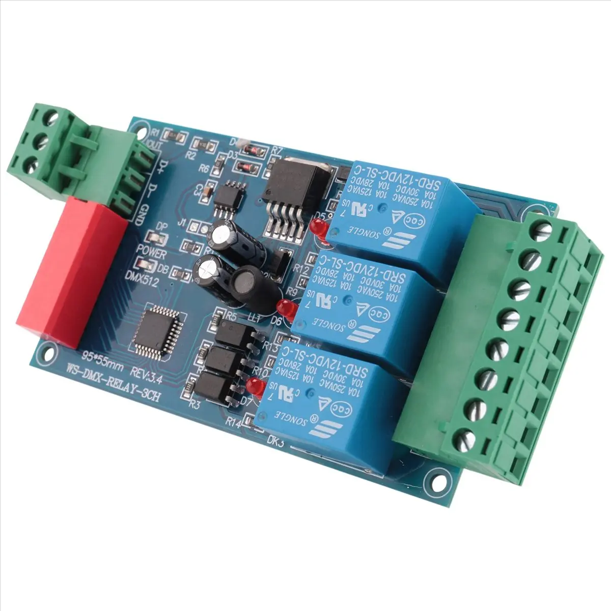A85P 3CH DMX 512 RELAY OUTPUT , LED Dmx512 Controller Board, LED DMX512 Decoder,Relay Switch Controller