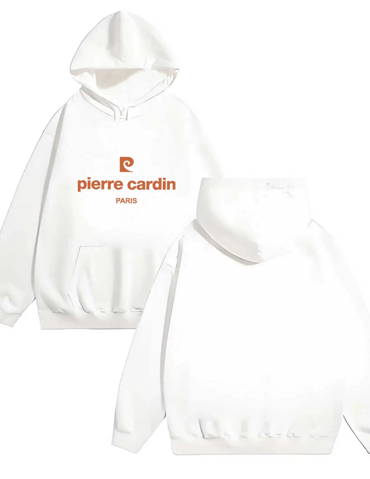2025 Nuova tendenza Pierre Cardin Paris logo stampato 330G felpa con cappuccio per carichi pesanti adatta sia per uomini che per donne
