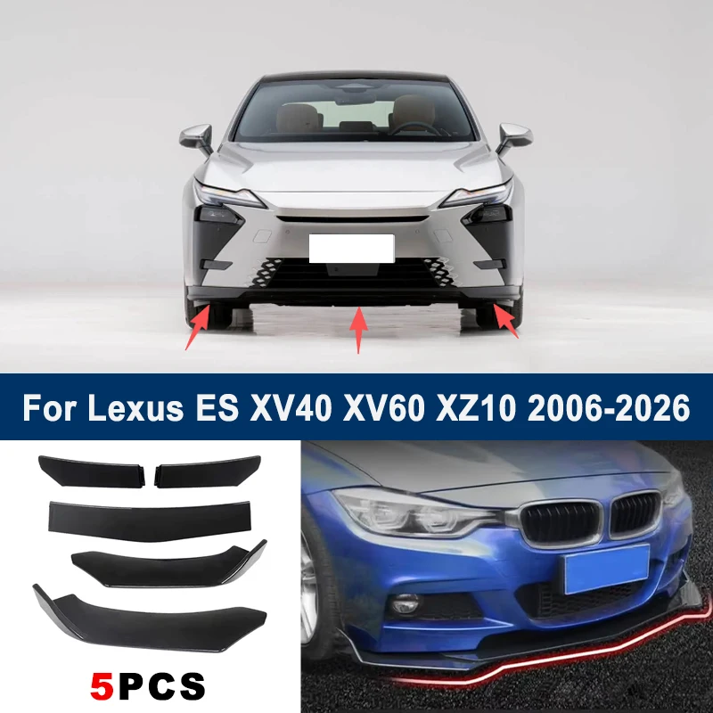 

Adjustable 5Pcs Sectional Front Spoiler Lip For Lexus ES XV40 XV60 XZ10 2006-2026 Front Bumper Splitter Sport Body Kit