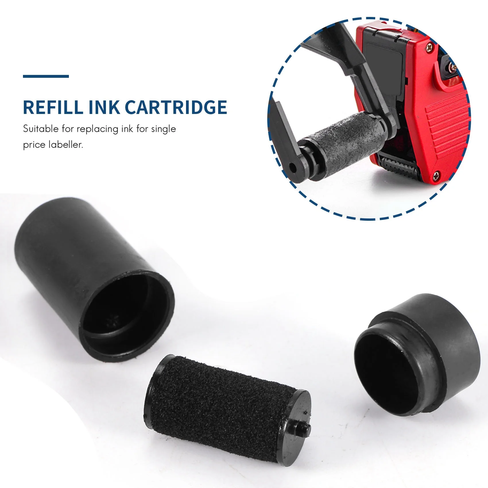 RISE แพ็ค 10 ตลับหมึกม้วนหมึกเติม 20 มม. สําหรับปืนป้ายราคา MX5500