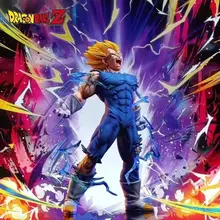 Dragon Ball Z Anime Figure, Majin Vegeta, Auto-Destruição, Super Saiyan, Estátua de PVC, Modelo Estatueta, Presente Brinquedos, 27cm