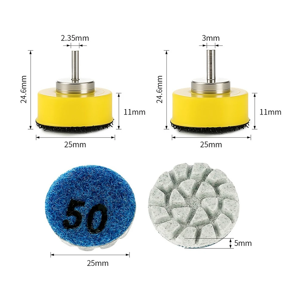 1 Inch Polishing Disc For Marble Granite Concrete Quartz Stone Wet Dry Buffer Grinder Sanding Pad 50 100 200 400 800 1500 Grit