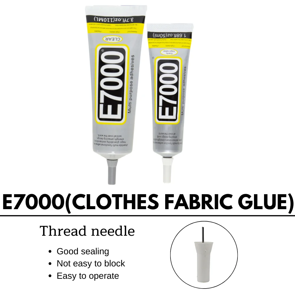 E7000 50/110ML Clear Contact DIY Cloth Fibre Fabric Adhesive Multipurpose Wedding Dress Leather Bag Diamond Glass Glue