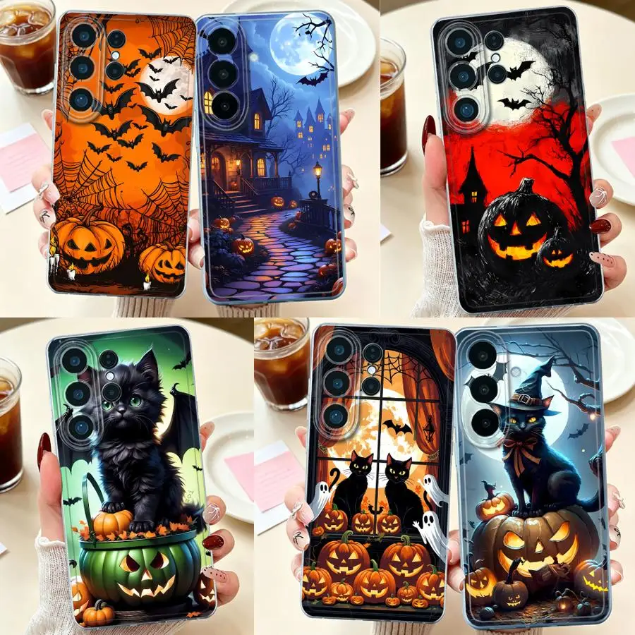 Phone Cover Case for Samsung Galaxy S26 Ultra S23 S21 S24 Note 20 Ultra 10 S22 FE S20 Plus S25 Edge S26 S25Ultra Halloween Bat