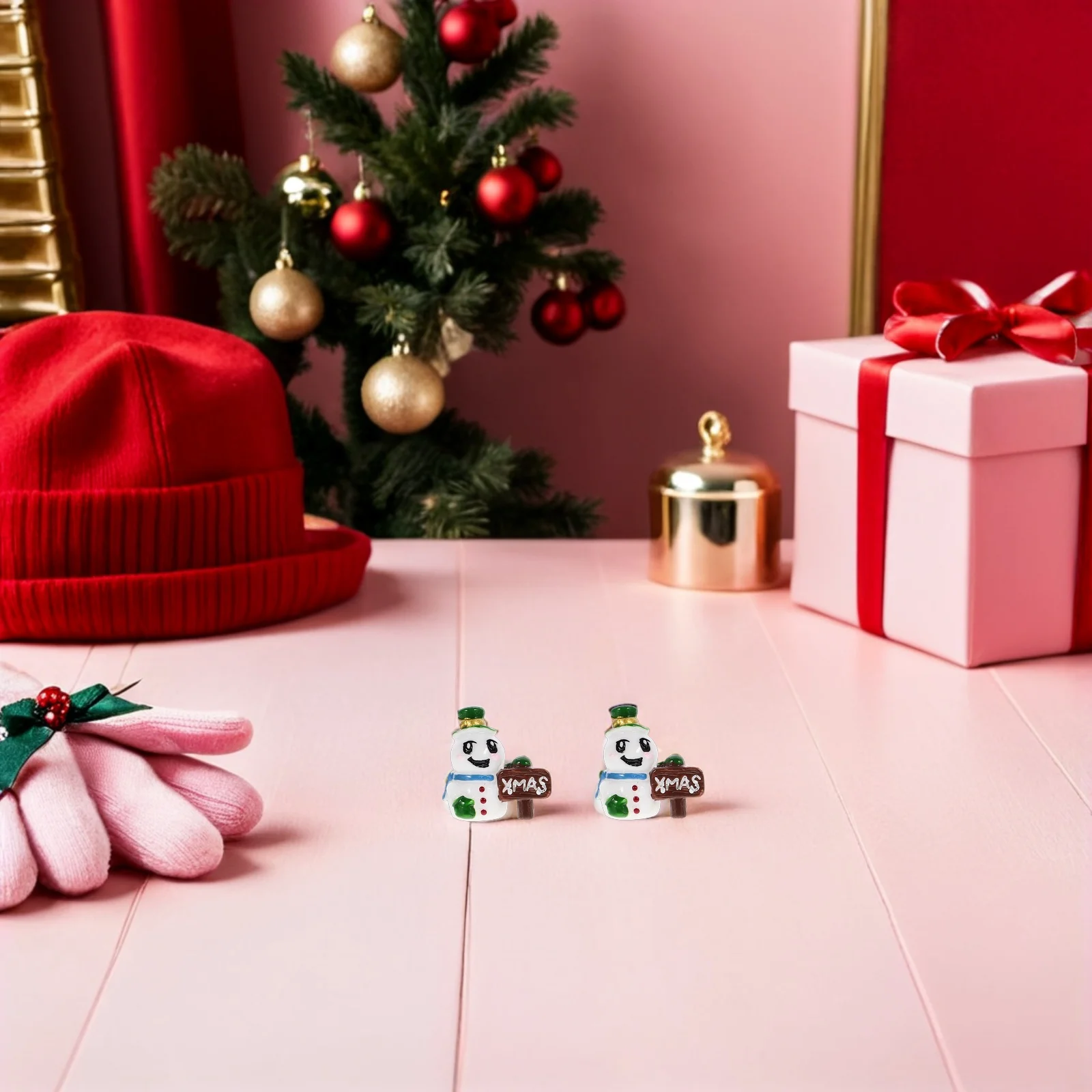 12 Stück Weihnachtsschneemann-Mikrolandschaften: Miniaturfiguren aus Kunstharz für Winterdorf, Feengarten-Dekoration, Schneemann-Ornamente