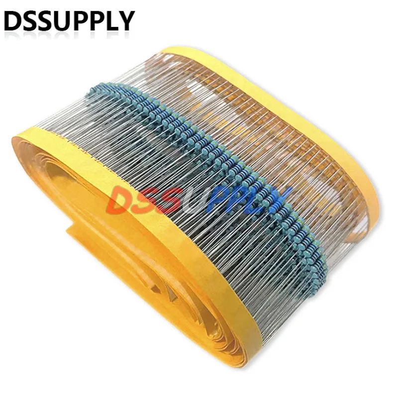 100PCS/LOT Metal Film Resistor 1/4W 1% 100R 220R 1K 1.5K 2.2K 4.7K 10K 22K 47K 100K 100 220 1K5 2K2 4K7 Ohm Resistance 1R~22M