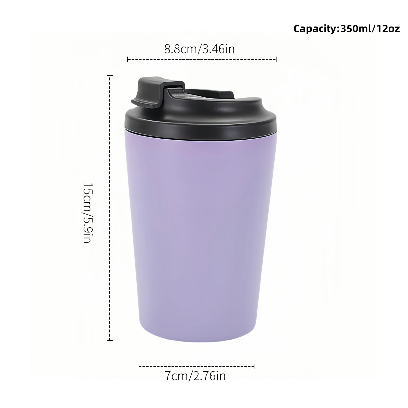 350ml/12oz Double Stainless Steel 304 Coffee Thermos Mug Leak-Proof Non-Slip Car Vacuum Flask Travel Thermal Cup Water Bottle