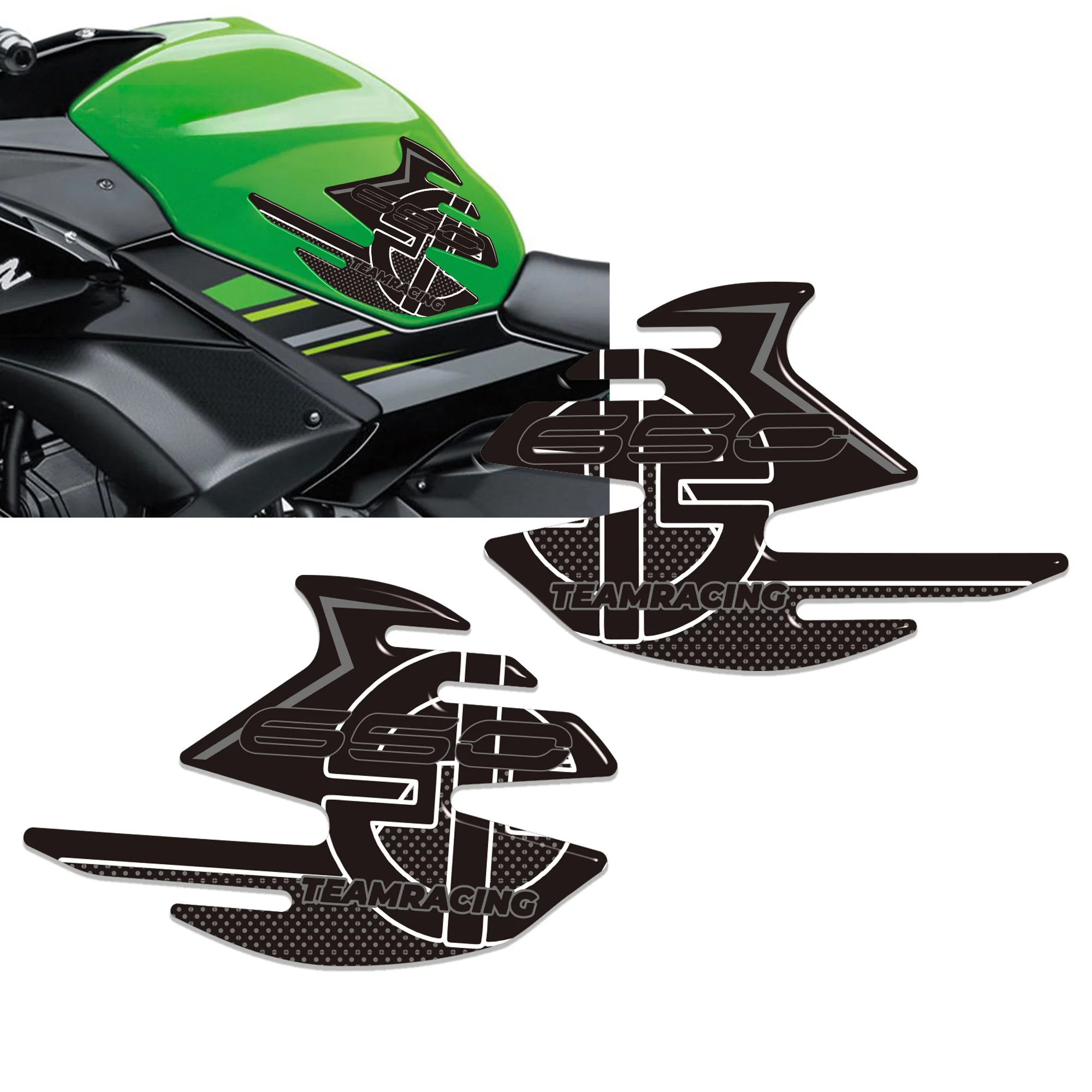 3D Tank Pad Stickers Motorcycle Tank Decorations and Protections Compatible with Kawasaki Ninja 650