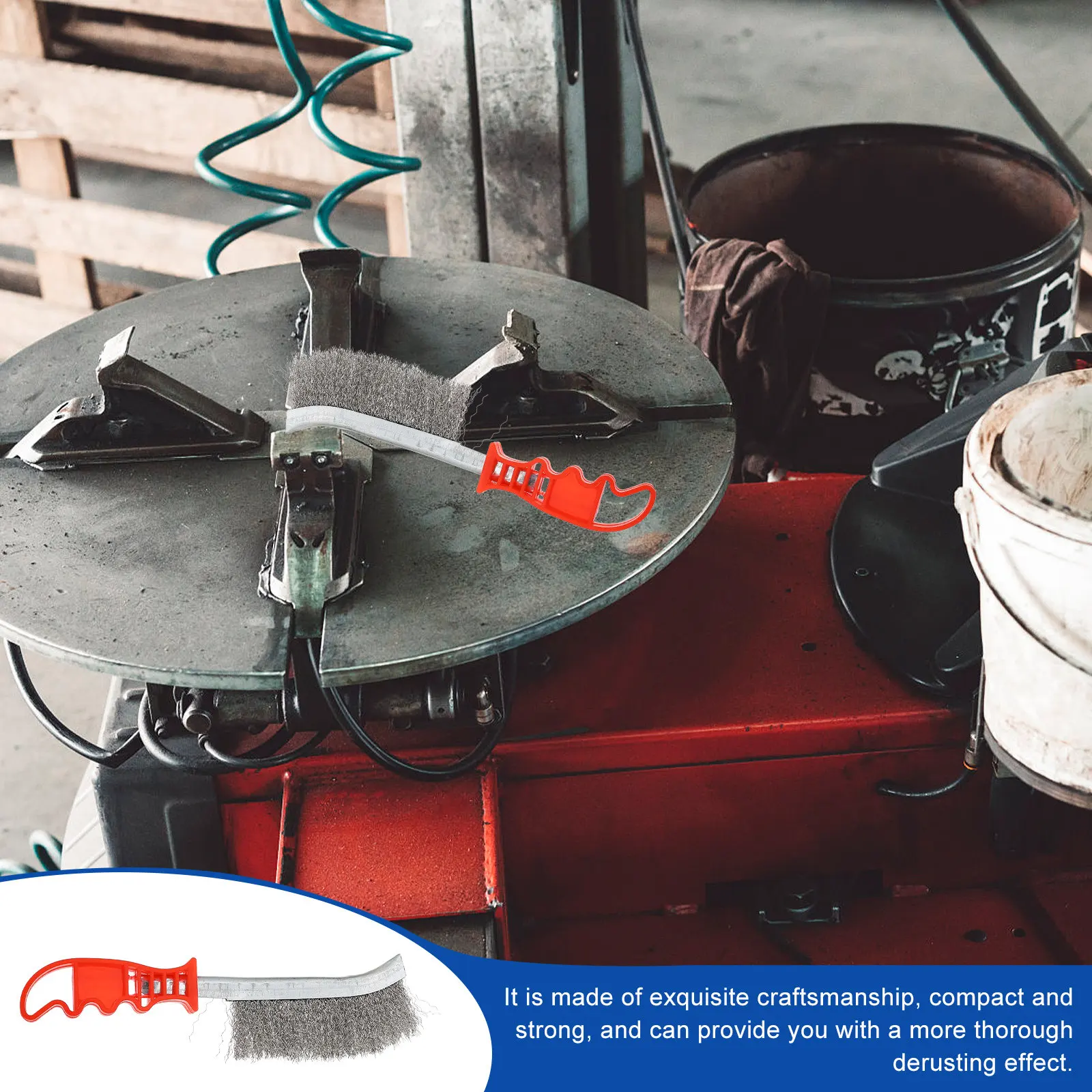 

Набор из 4 компактных щеток из нержавеющей стали с сильным захватом для тщательного удаления ржавчины и очистки металла
