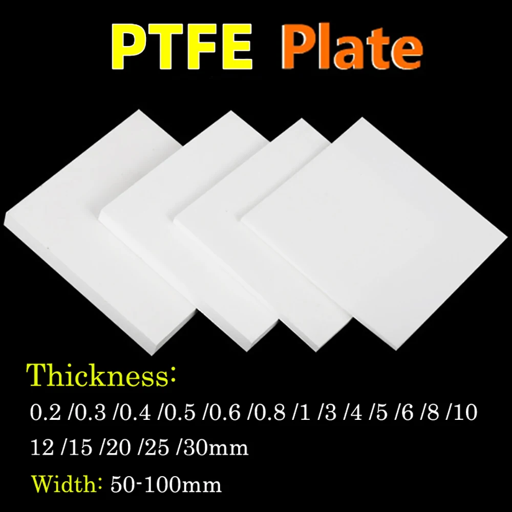 Thickness 0.2mm-30mm PTFE Sheet PTFE Plate PTFE Board Block Polytef Plate Anti-Corrosion Machining Model Processing Materials