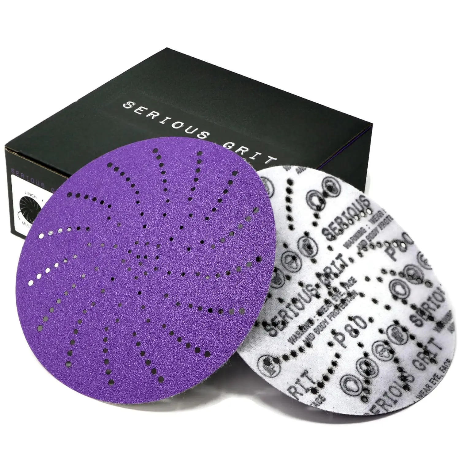 

6-дюймовые керамические шлифовальные круги с зернистостью 80, с несколькими отверстиями, на липучке, для быстрой резки, долговечные, на пленочной основе, для шлифовальных машин - 50 штук в упаковке