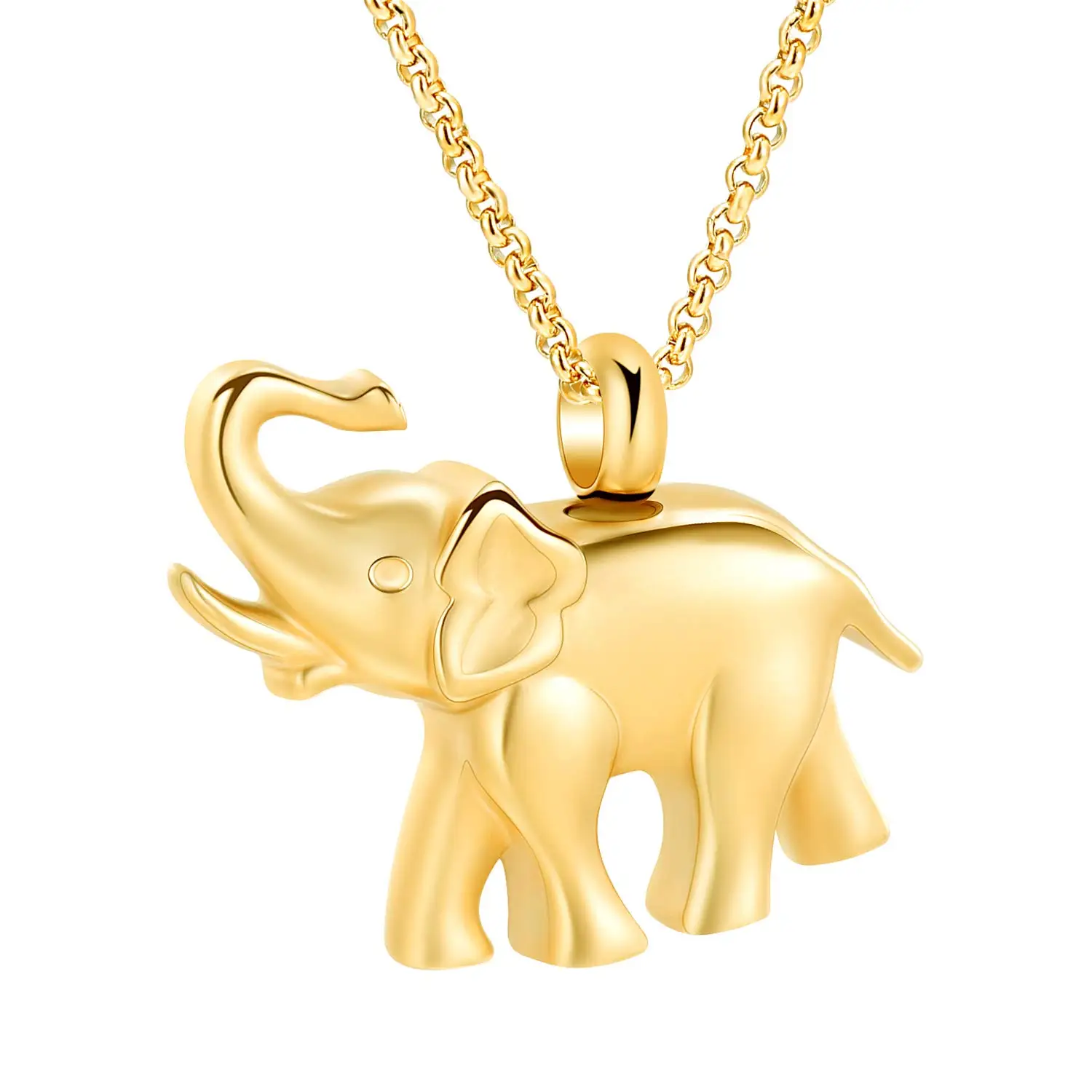 مجوهرات جنائزية لرماد الفيل شكل جرة قلادة الفولاذ المقاوم للصدأ تذكار رماد تذكاري قلادة قلادة للنساء الرجال