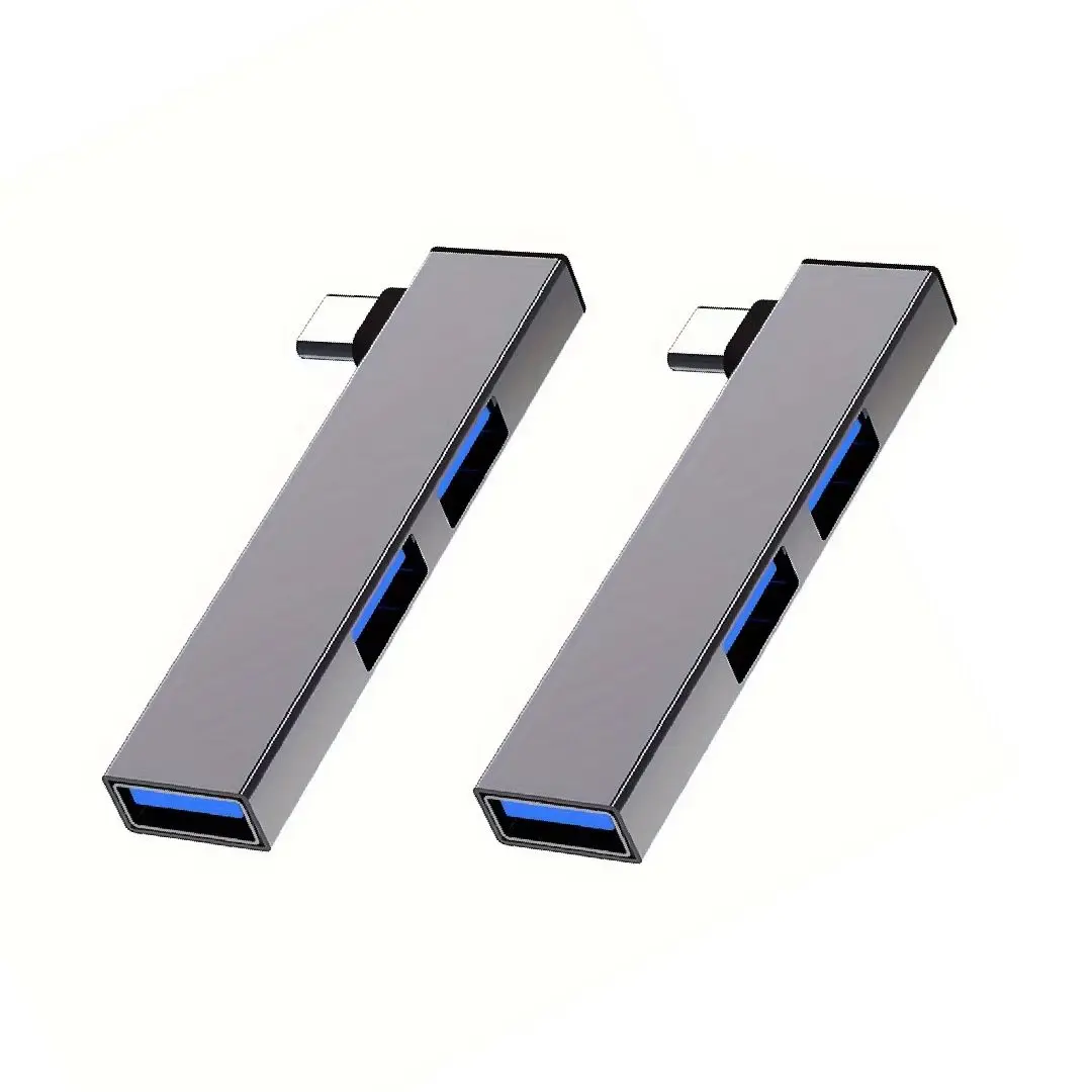 Hub USB 3.0 z 3 portami, ultracienki hub USB do transmisji danych z przedłużaczem o długości 60 cm, do MacBooka, Mac Pro, Mac mini, iMac, Surface Pro — 2