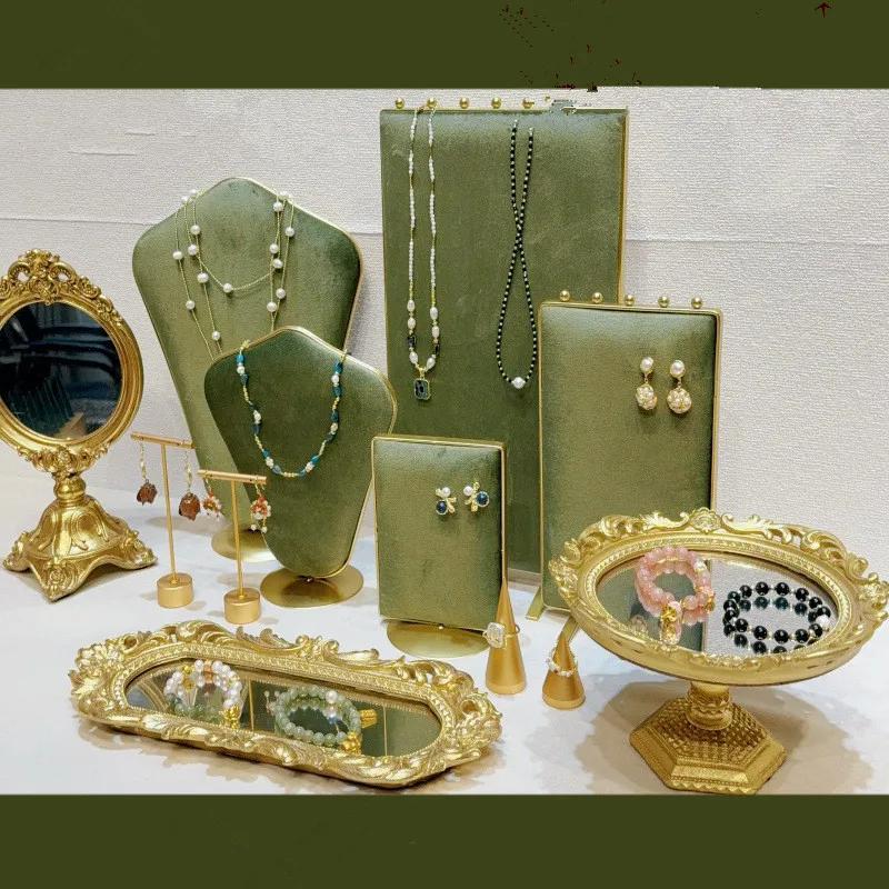 

AB двухсторонний набор, стеллаж для выставки товаров ювелирных изделий, новый дизайн, серия авокадо и бежевого цвета для браслета, сережек, ожерелья, органайзера