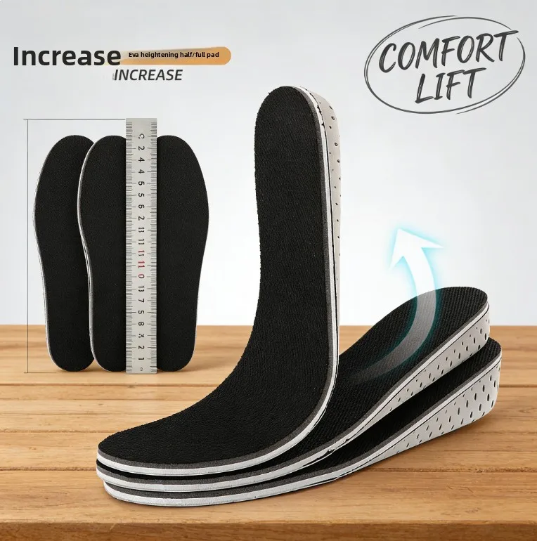 Plantillas para Aumentar la Altura con Absorción de Impactos para Hombres y Mujeres, Talla Completa y Media, Absorbentes de Sudor, Transpirables, Cálidas, Almohadillas Elevadoras Internas