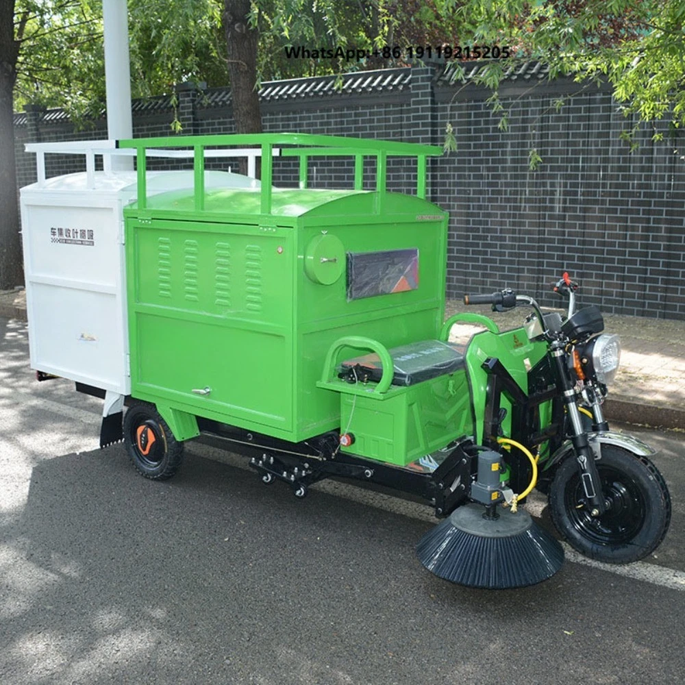 Electric Ride-on Leaf Sweeper Tricycle with High-Efficiency Vacuum 350kg Capacity Made in Shandong 1-Year Warranty