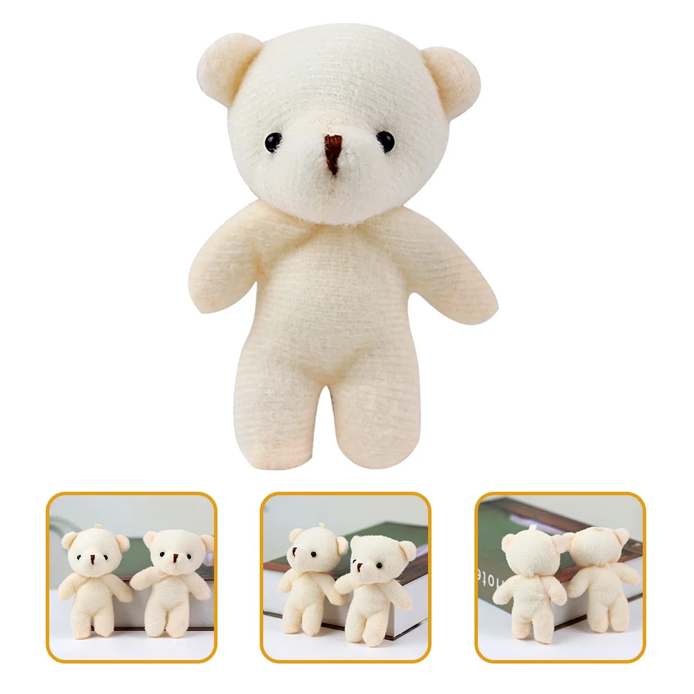 10 Pcs Mini Bear for Kids Stuffed Cartoon Little Toys Charm Girls Pp Cotton Cloth Fabric Small Baby