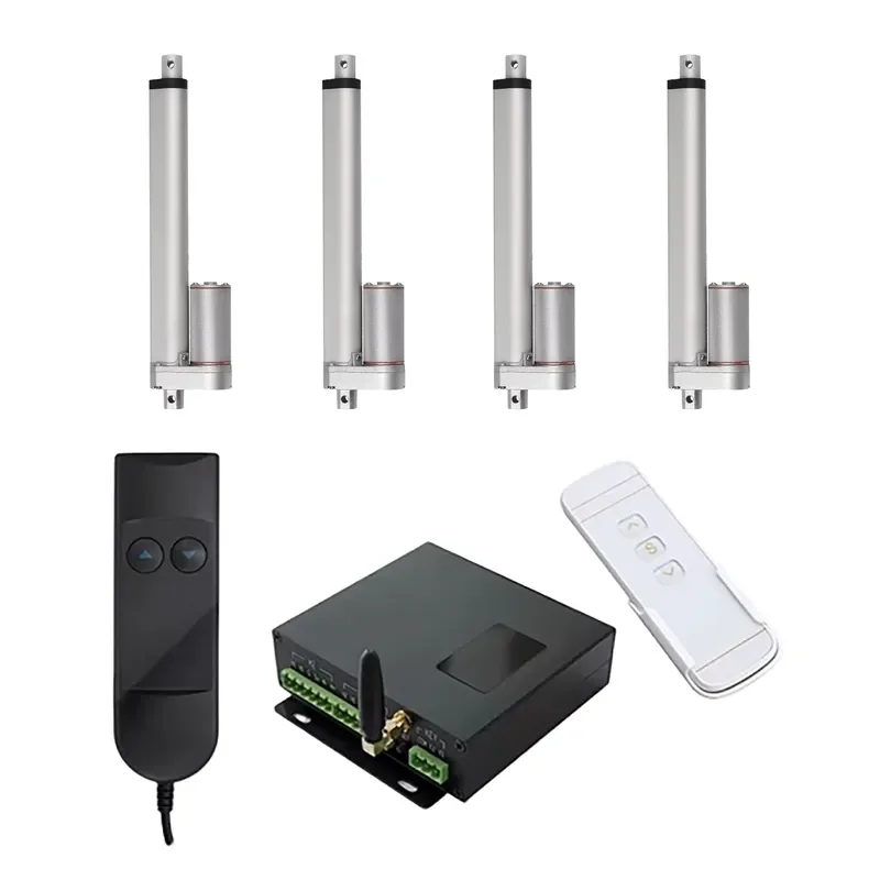 12V 24V Mini Linear Actuator 900N Force Wireless Remote Control Kit with Mounting Bracket High Performance Electric Motor