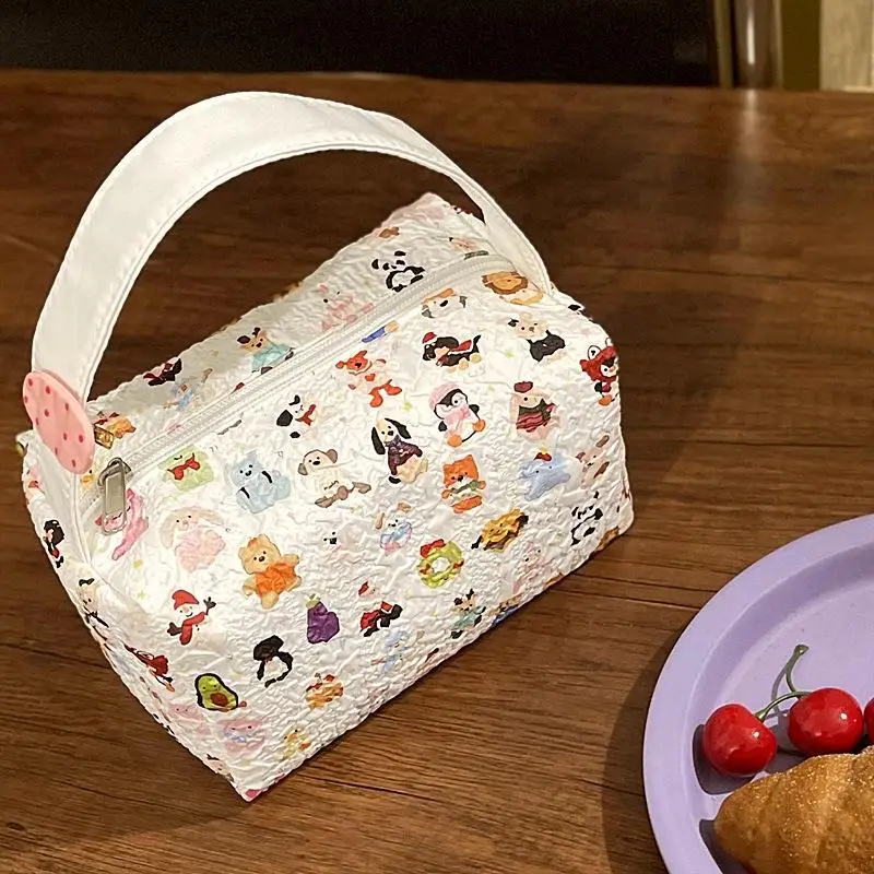 

Сумка для макияжа с животными и собаками большой емкости для милого портативного хранения, дорожный органайзер, сумка для хранения средств по уходу за кожей, сумка