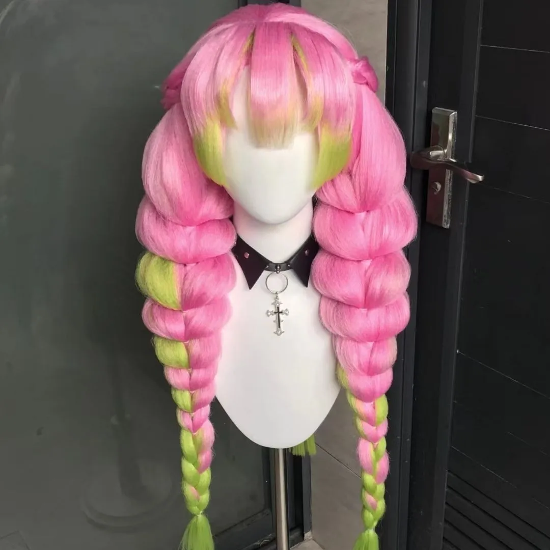 

Kanroji Mitsuri Wig Аниме Cos Mitsuri Wig Косплей Mitsuri Prop