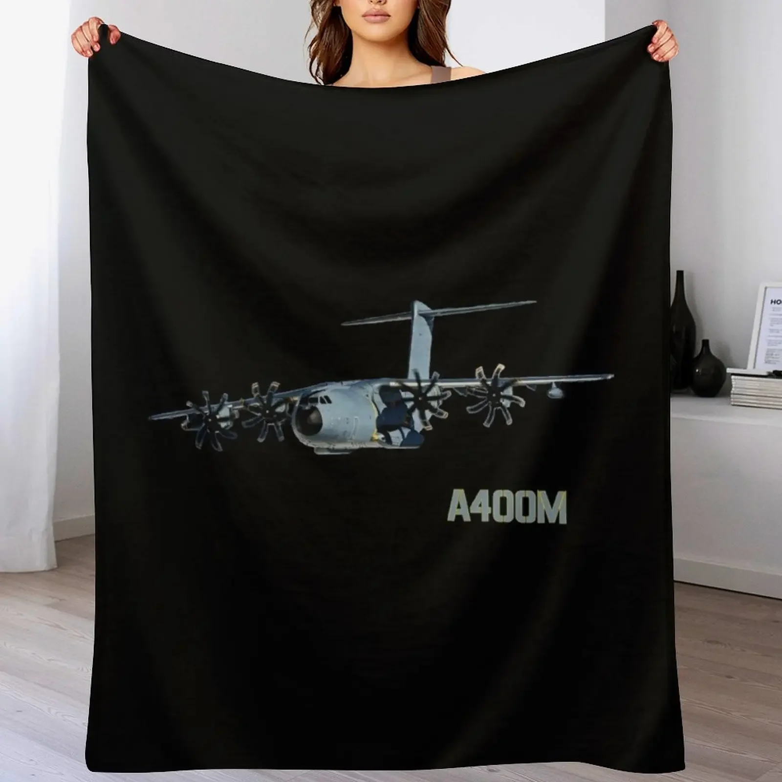 

A400M military transport aircraft Throw Blanket Luxury Designer Flannel Fabric Blankets