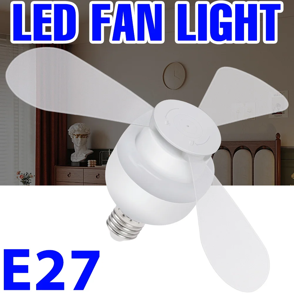 

15W E27 Fan Bulb LED Ceiling Chandelier 3 Blades Indoor High Brightness Bulbs 220V Living Room Bedroom Kitchen Classroom Light