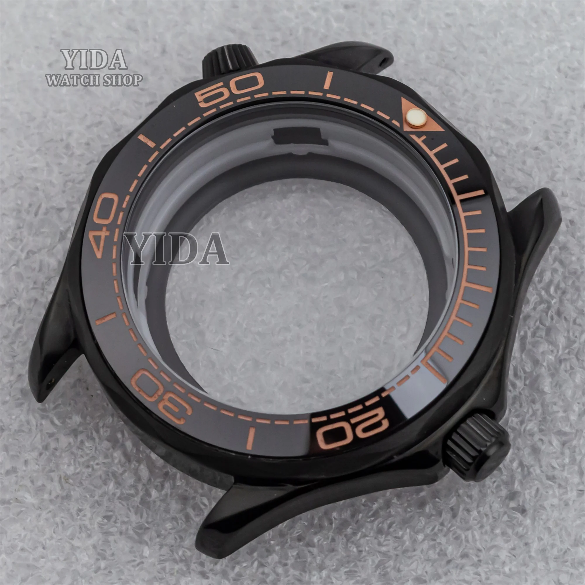 

NH35 NH36 Watch Case 41MM PVD Black case For Seamaster 300 NH35/NH36 Automatic Movement 100M Waterpoof Modify Parts Replacements