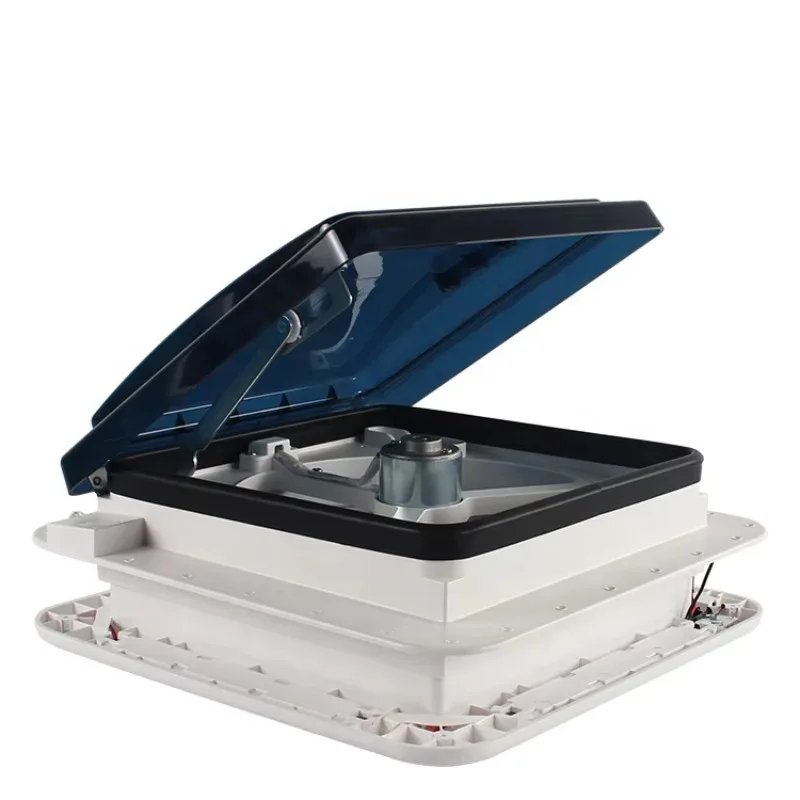 STLF TYTXRV CE Certified 11'' 12V 280MM RV Roof Vent with LED Light & Detachable Net Manual Control Caravan Ventilation Fan