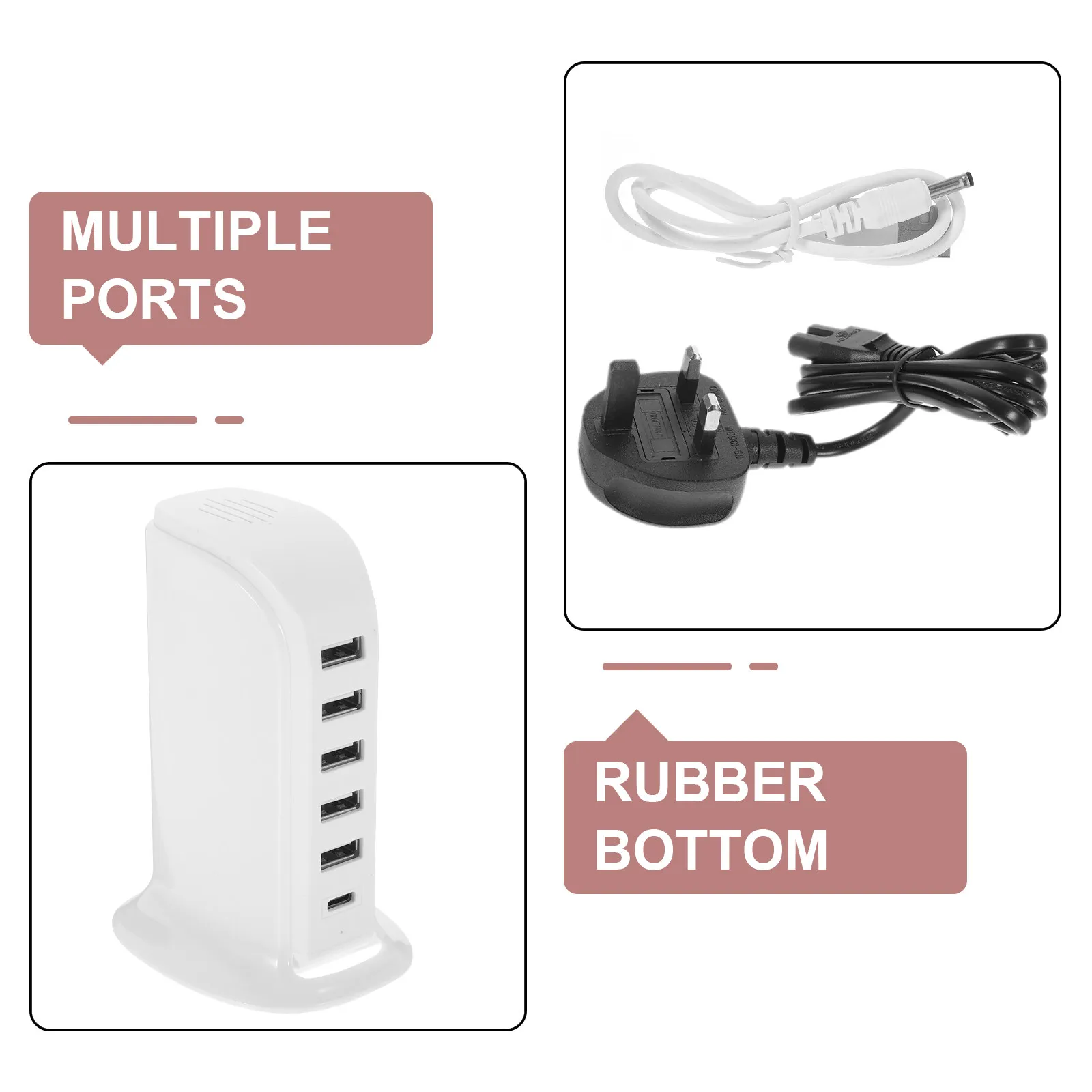 6 Port USB Hub Power Adapter 5V 4A Desk Charging Plate Rapid Universal USB Charger Smart Identification Charging