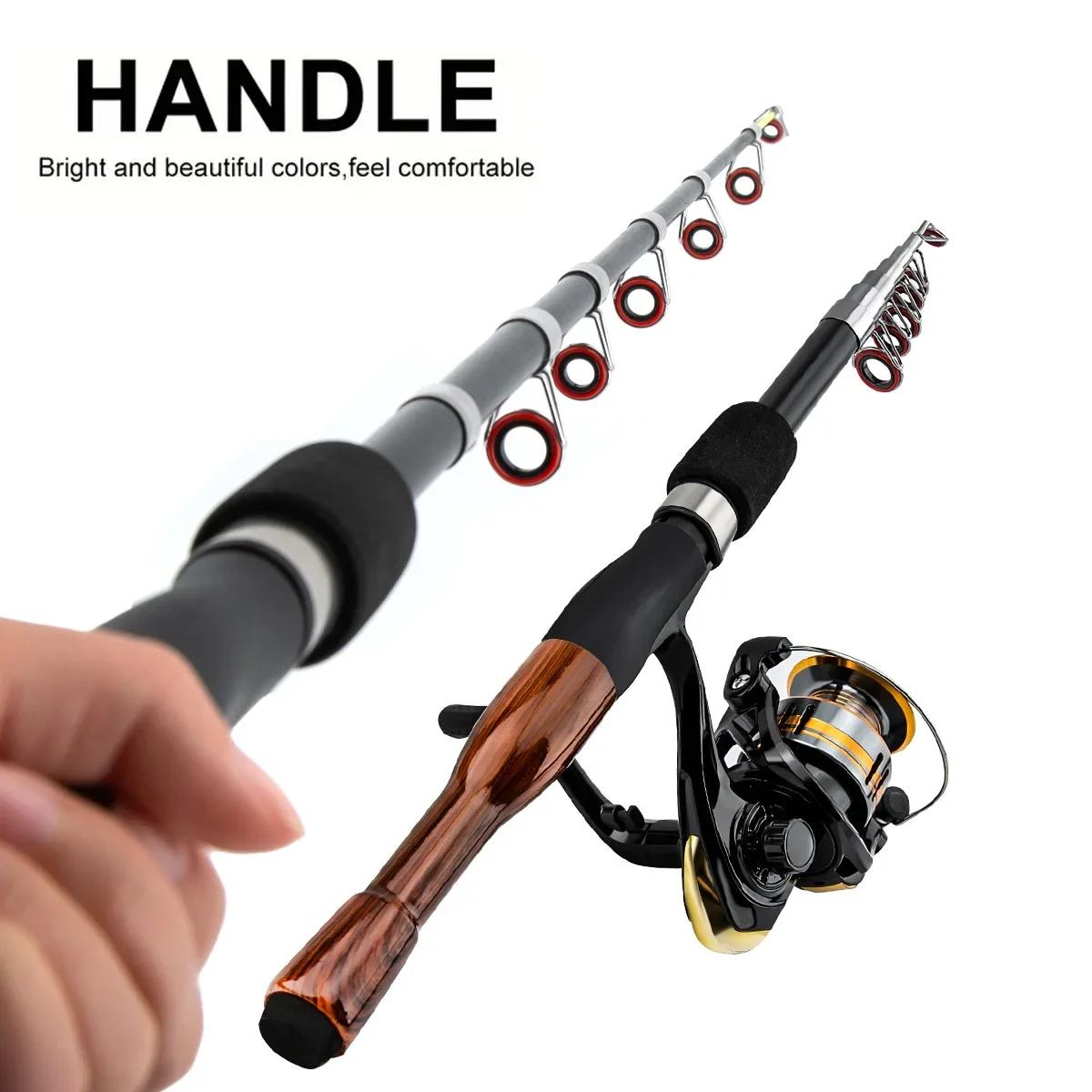 超短伸縮式ルヤ釣り竿-軽量で持ち運びやすい初心者向け練習用釣り具