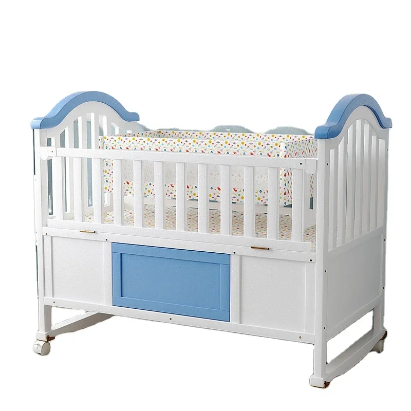 Cheap price High quality new creative sleeping baby solid wood pine High Quality New Design adjustable Solid Wood Baby Bed