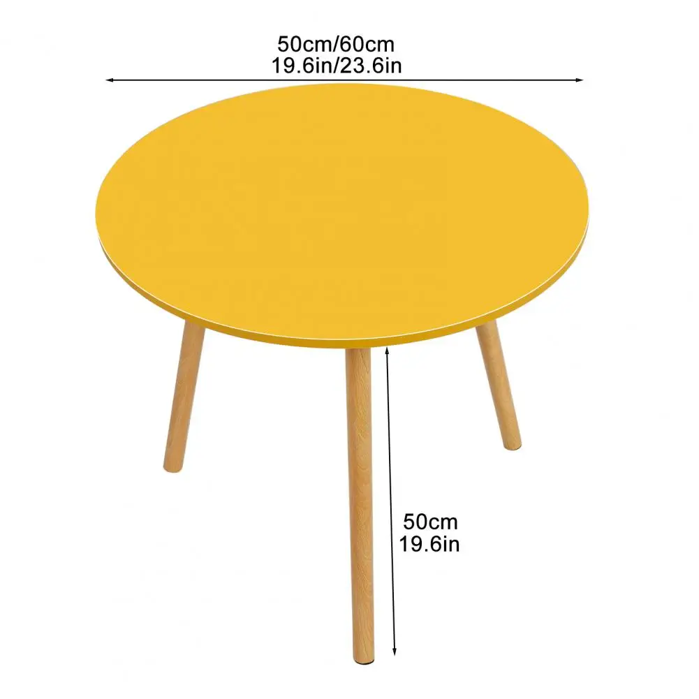 Household Small Apartment Dining Table, Round Kitchen Table with Wood Legs, Kitchen Living Room Leisure Coffee Table