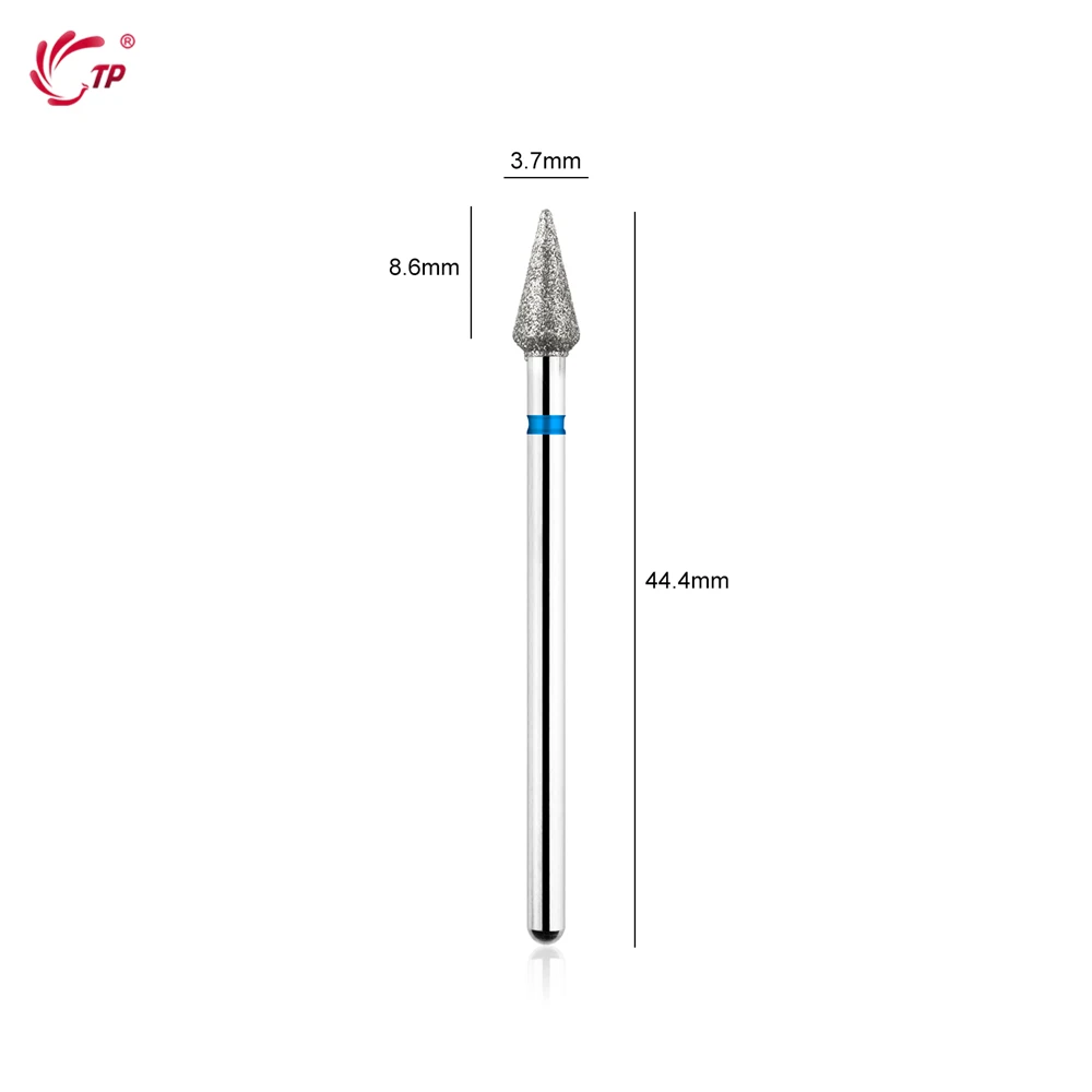 TP 2 pz/lotto Cuticola Pulita Punte Da Trapano Per Unghie Diamante 3/32 ''Fresa per Manicure Rotary Burr Lime Per Unghie Punte Da Trapano Elettrico