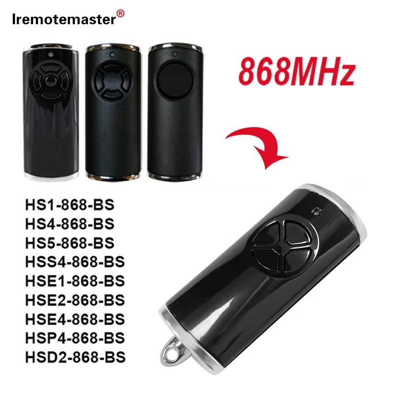 For HORMANN 868MHz Black Remote Compatible With HSE4 HSE2 HSE5 HSE1 HS1 HS4 HS5 HSP4 HSD2 868 BS BiSecur Garage Door Remotes
