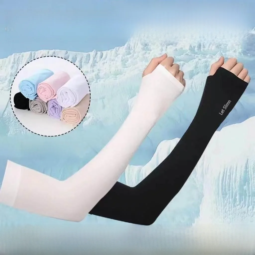Ice Silk Sport Sve Covers High Elastici UV Protection for Driving And Cycling New 2023 Women's Sle Summer ential