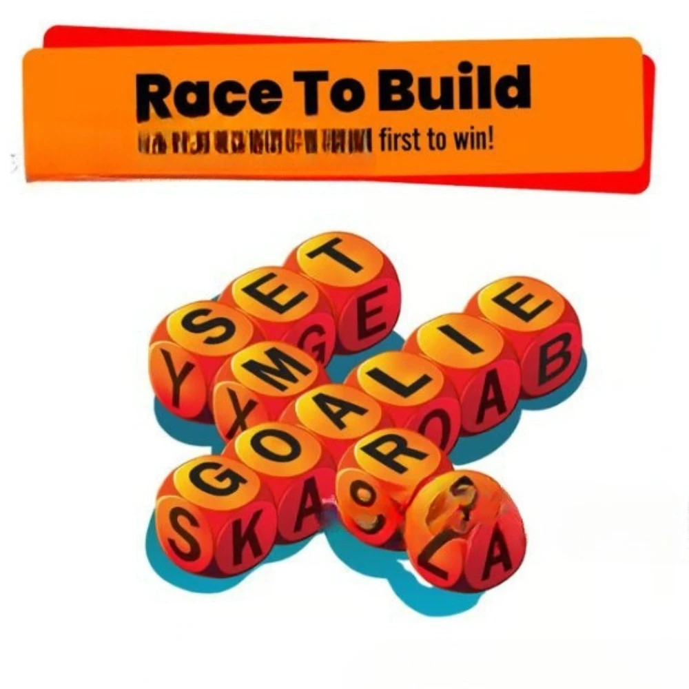 Jogo de palavras de dados despenteados rápidos, 1-5 jogadores com dados de letras, exercício cerebral, jogo de festa, exercício cerebral, jogos de tabuleiro familiares